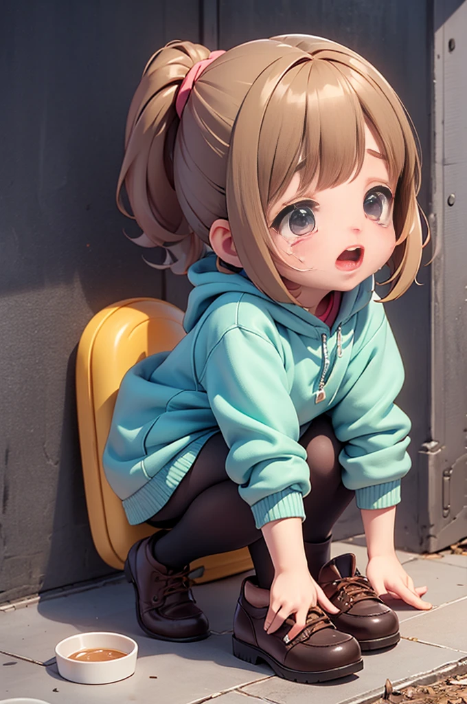 , Jumper skirt, Pee, Are crying, Peeing　