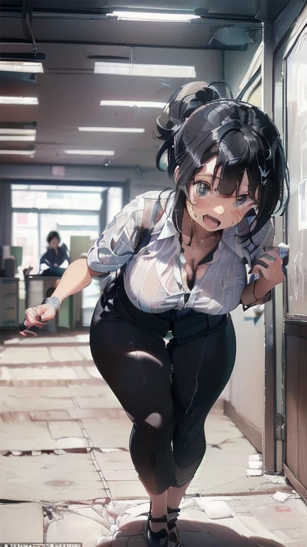 (must be follow these prompts:2.2),masterpiece,best quality,extremely detailed,(in her clothing:2.8),(black trousers on:2),(formal styled business suit:2.2),(とても淫らでInnocent faceをした小柄でほんの少しむっちりした新入社員がそこに一人いる:1.6),(normal body structures:3),(adorable expression:2.2),(usual face:2.2),(japanese pretty girl:1.7),(disposed of passed with her clothes to get frousy looks:1.6),(black hair:2.1),(A new employee with an innocent look working inside the office:2.2),(The short new employee, who had been mercilessly ejacu the depths of her still-innocent vagina, quicklyerself dressed and in good spirits and returned to work.:2.0),(She is short but has a slightly plump body.:1.7),(The semen that had just beleased leaked out of the new employee's vagina, and the cute panti black pants she had put on were not enough to stop it.:2.2),(The corner of a young girl's body々A new employee whose body was toyed with by the lewd urges that wriggled wetly.:2.1),(Tlack pants that tightly hug the new employee's thighs are damp with lascivious secretions.:2.5),(in her viscously clothing:2.2),(The new employee's breasts and nipples covered by her clothes ging in resp her strong desires.:2.8),(The new employee's lewd body beneath hthes is swelling slightly with her lasous reaction.:2.3),(A short new employee in a business suit working in modern Tokyo:2.2),(The new employee works very diligently.:2.5),(A very pale amber-colored semen is ejaculated onto the new employee's pretty face, leavinery pale tered all over it.:1.8),(The new employee has short, thick legs.:1.6),(The newloyee's black business suit jacket and trousers had old semen stains on them.:1.9),(first time々New Employees:2.2),(she looks like japanese ido),(The black pants are made of a durable fabric that will never tear.:3),(displayed one woman on single picture:3),(she looks like a lolita:2.0),(All of this happened to the new employee himself, not anyone else.:2.1),(A , vous new employee has semen ejaculated all over her black business suit jacket and white blouse.:1.8),(old semen adhere interde wall behind black trousers:1.9),(her jizzy vagina is unwashed:2.1),(Slimy seas leaking from the crotch area of his black trousers.:1.9),(formal businjacket(pretty rookie with tough businuit:2.2),(detailed drawing pussy juice through black trousers:2.0),(jizzy anal behind her panty:1.7),(lady's business jacket and black trousers must be on:2.1) mons pubis is smoothly buldged for accumed lovice behind blacksers:1.8),(in her clothing:2.5),(in her black business jacket clothing:2.1),(black trousers are guarded her buldged pubic mound:1.9),(Make sure to depict the face:5.3),(Calm expression:4.3),(He continued to ejaculate a lot into her vagina.:1.9),(Innocent face:3),(The new employee has big breasts hidden under her black suit and blouse:2.3),(The story focust that one new employee.:The only characters that appear are the new recruits.ing cum-covered loafers:2.1),(Portrait:7)