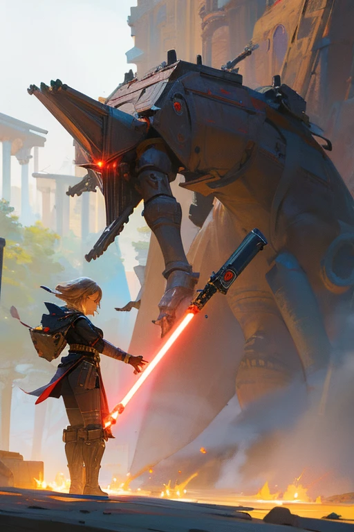 Extremely beautiful, clockwork, star wars, jedi, sith, droid, robot, monster, alien, lightsaber, beam laser, laser guns, war robots, more fancy weapons, new technologies.
