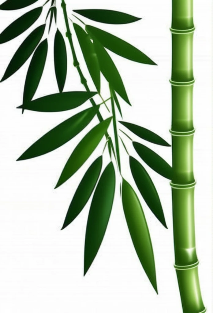 Beautiful Japanese bamboo leaves. Pretty cool chic and modern design. Background is white.