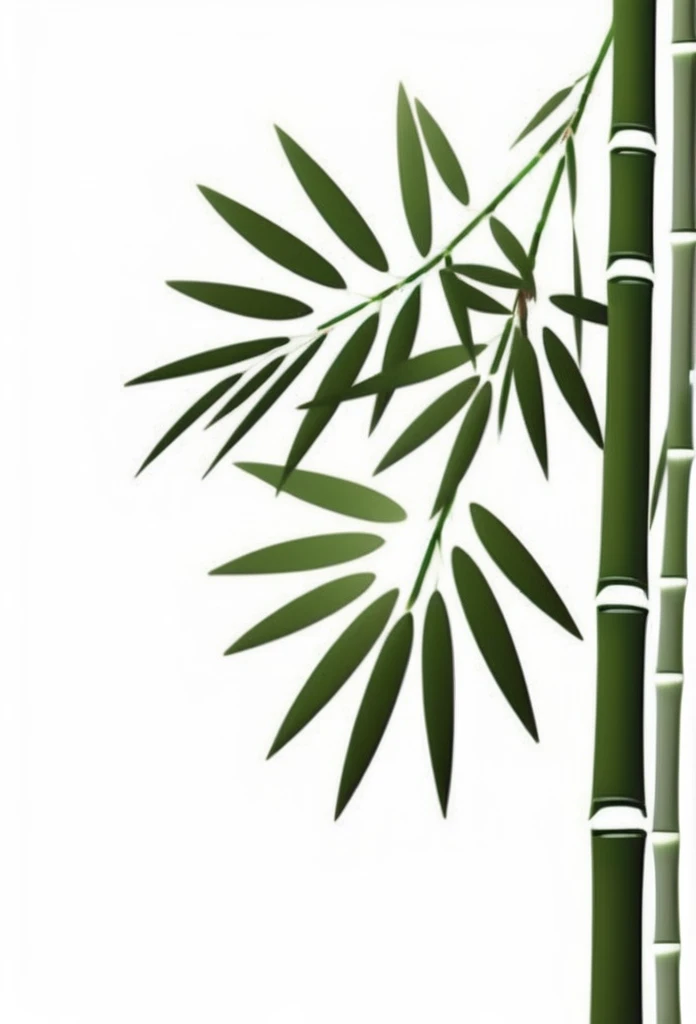 Beautiful Japanese bamboo leaves. Pretty cool chic and modern design. Background is white.