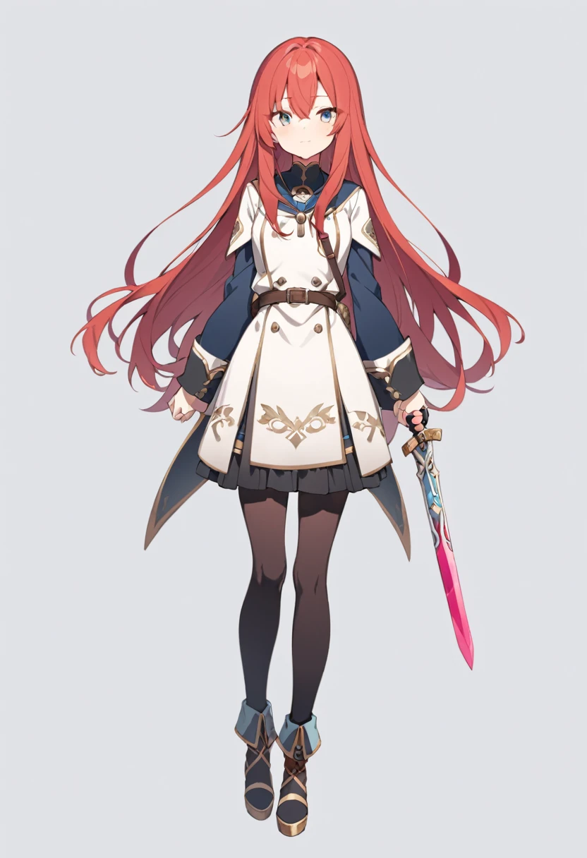 One person、one-shot、One personの女の子ミニキャラ、、Brave、Small Sword、Braveの服装、Braveの服装、Full body view、Long Hair、