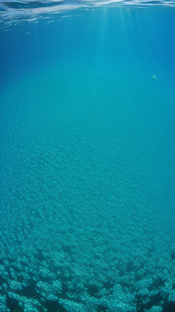 "Clusters of small bubbles underwater"