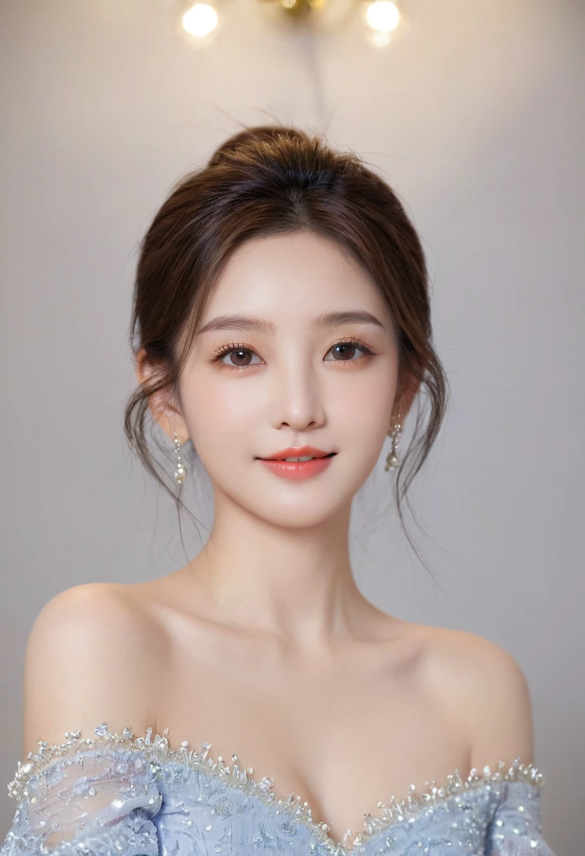 1 Girl, Off-shoulder, A faint smile, Glowing skin, best quality, masterpiece, (Reality:1.4)