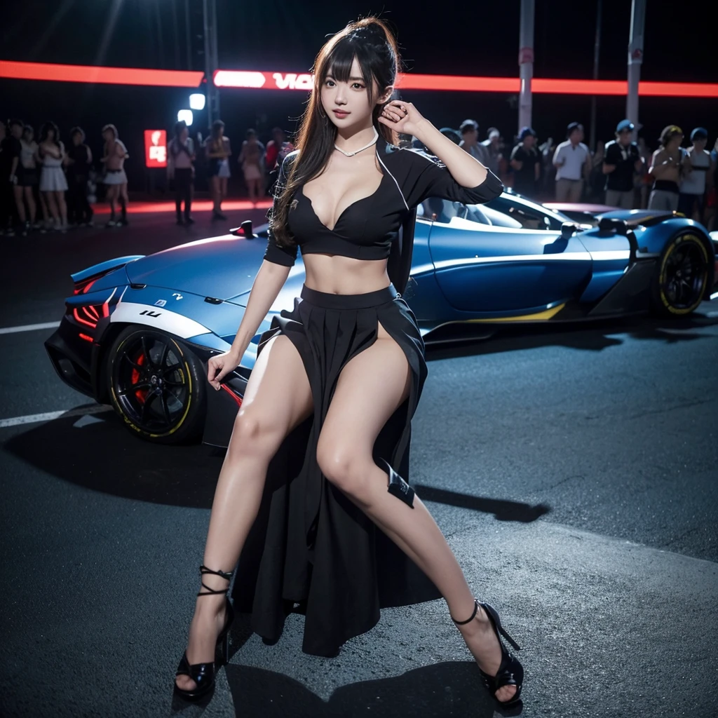 Cool woman、Colorful costumes、F1 Driver Cosplay、Colorful costumes、Clothing with company logo、Grid Girlsのカラフルで派手な衣装、Grid Girls、Perfect Face、Paddock Girls、Harem、motor Show、tights、Bodycon Costumes、Grid Girls、Russia、Grid Girlsのコスプレ、belly button、Pleated skirt、Bodycon Costumes、Photographed in a sexy pose