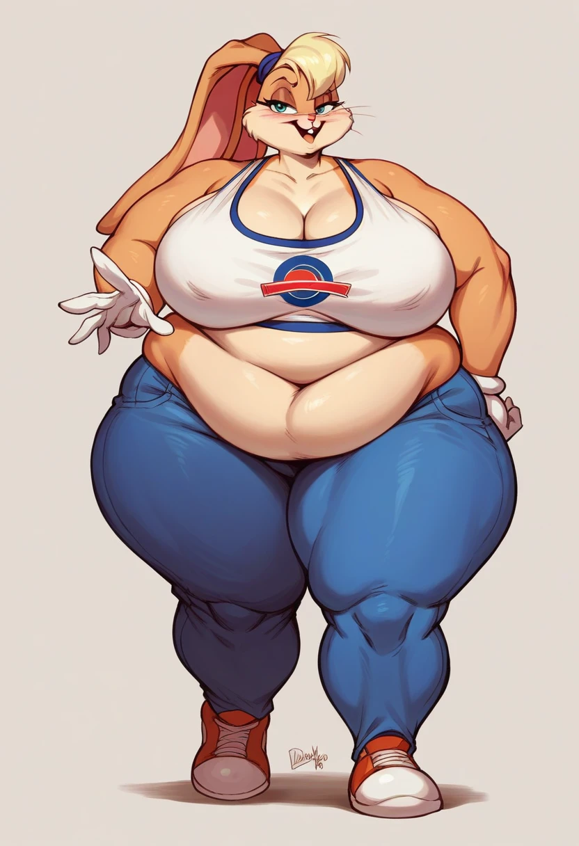 Fat obese sssbbw gluttony huge huge giant belly lola bunny stuffing