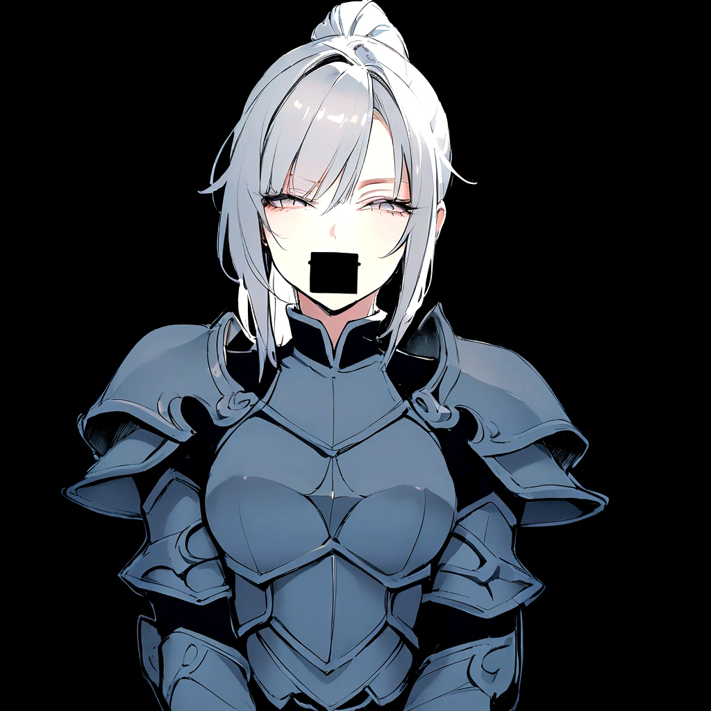 <lyco:epeulu-NAI-LyCORIS:0.9>, greyscale, monochrome,
1girl, solo, full armor, very long blonde hair, hair over one eye, bloodsplatter, dirt on face, smirk, ruins background, depth of field