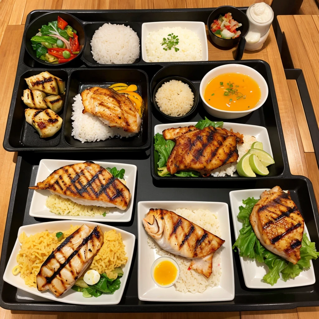 Japanese grilled fish set meal