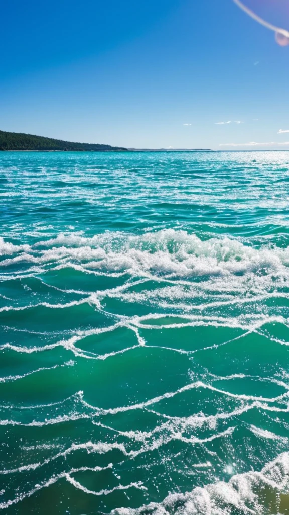 A lot of bubbles in the water