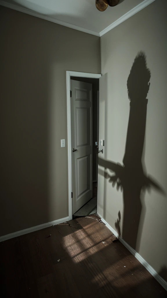 In the corner of the creepy room there is a shadow. In night