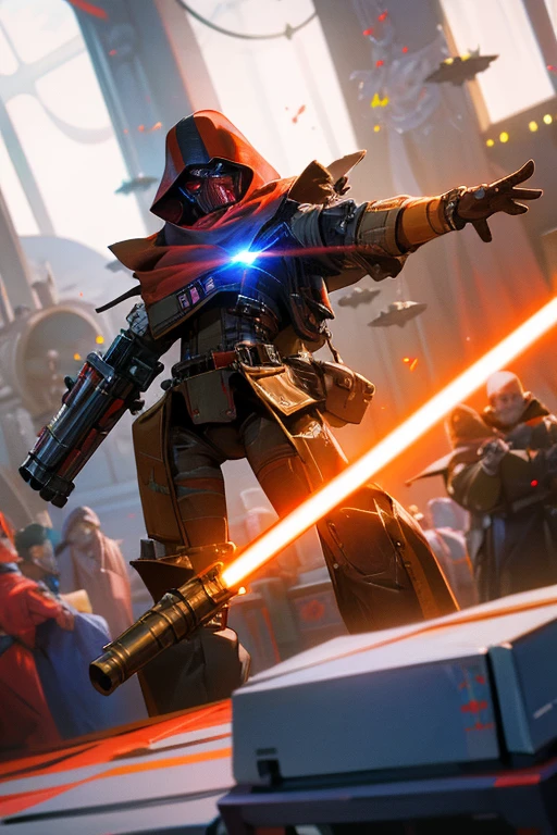 Extremely beautiful, clockwork, star wars, jedi, sith, droid, robot, monster, alien, lightsaber, beam laser, laser guns, war robots, more fancy weapons, new technologies.