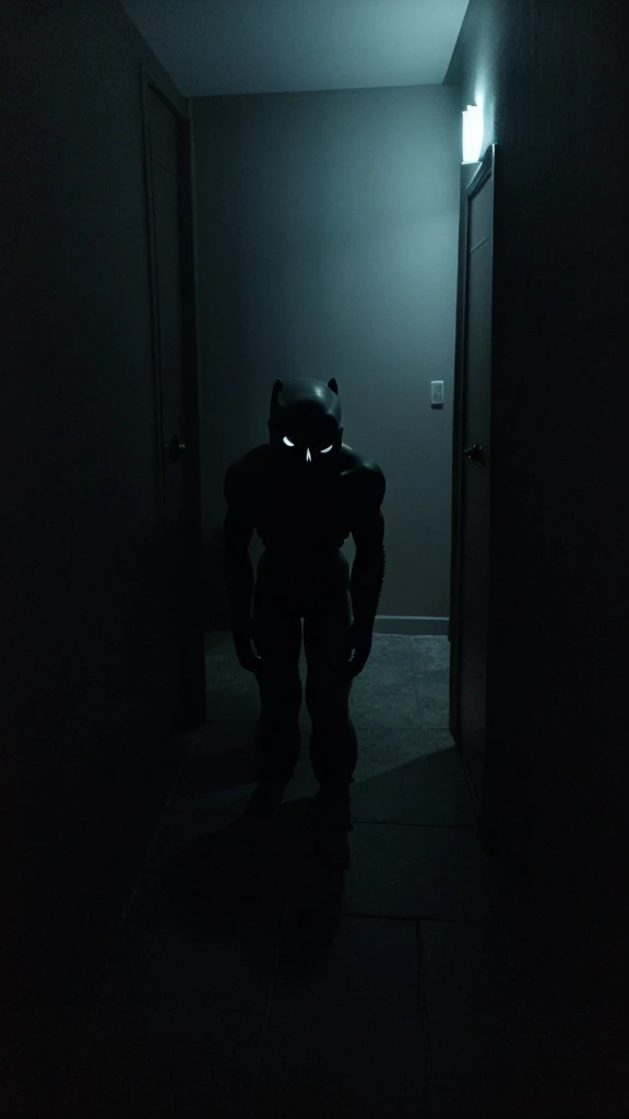 A creepy shadow looking from the corner in the night