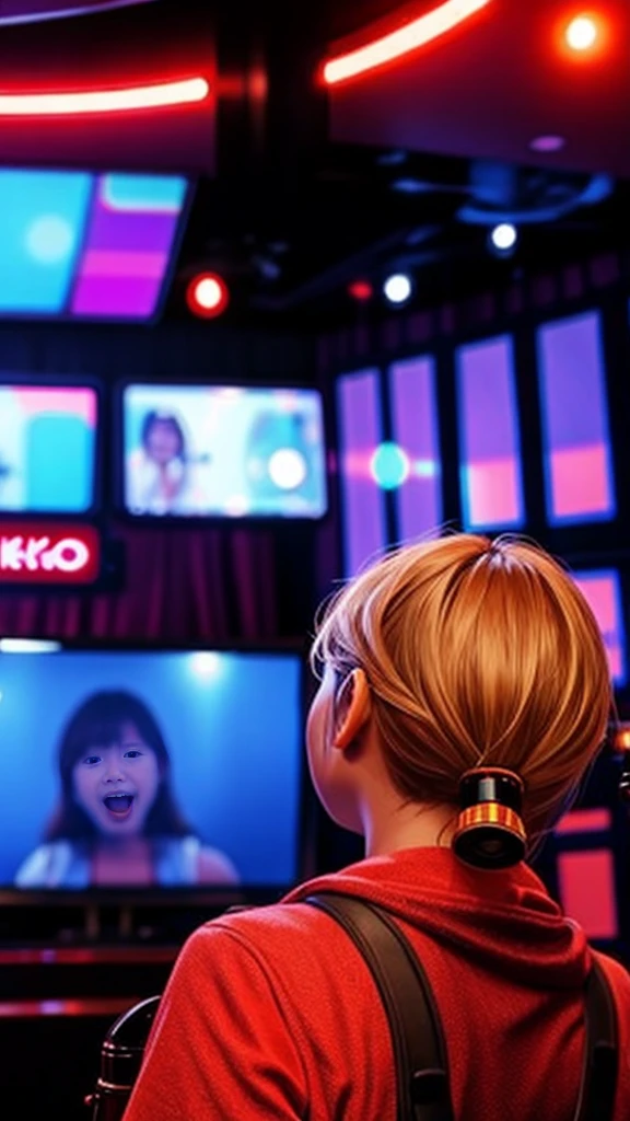 View of a karaoke night club, no people on the photo