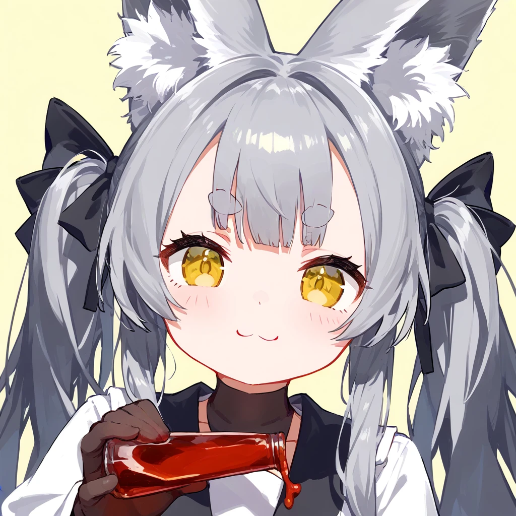 score_9, score_8_superior, score_7_superior, score_6_superior, score_5_superior, score_4_superior, sauce_anime,
Simple Background, A light smile, superiorから, wariza,
One girl, Asanagi \(Azur Lane\), Gray Hair, Yellow Eyes, Twin tails, Fox Ears, Short eyebrows, Seraphim, loafers, Braiding,
