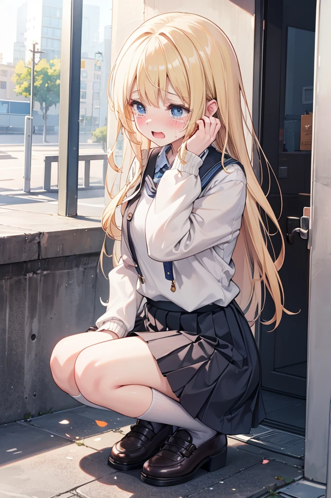 , Jumper skirt, Peeing, Are crying, Peeing