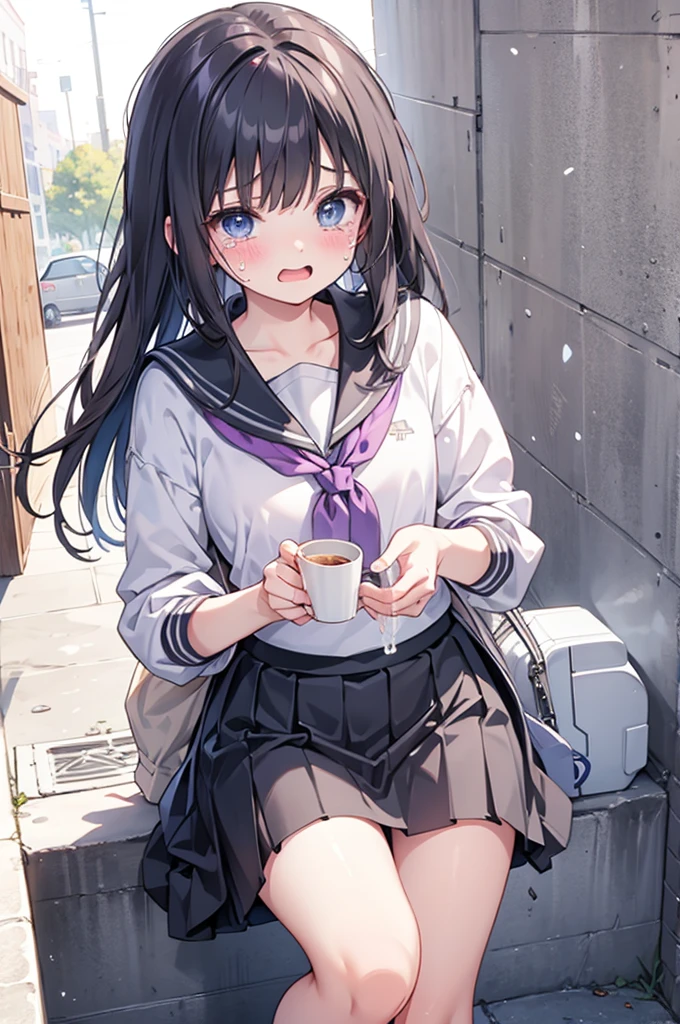 , Jumper skirt, Peeing, Are crying, Peeing