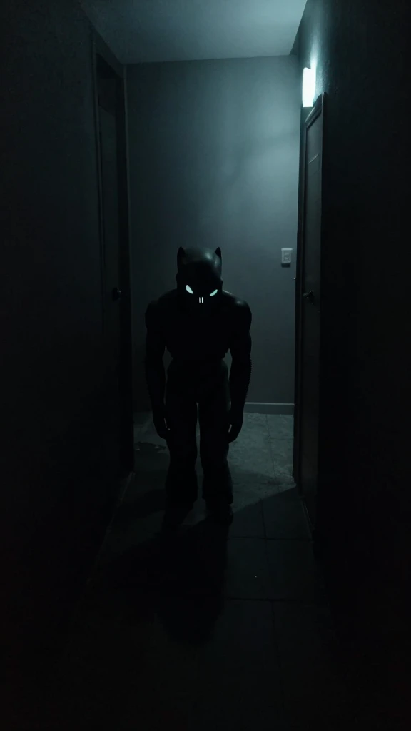 A creepy shadow looking from the corner in the night