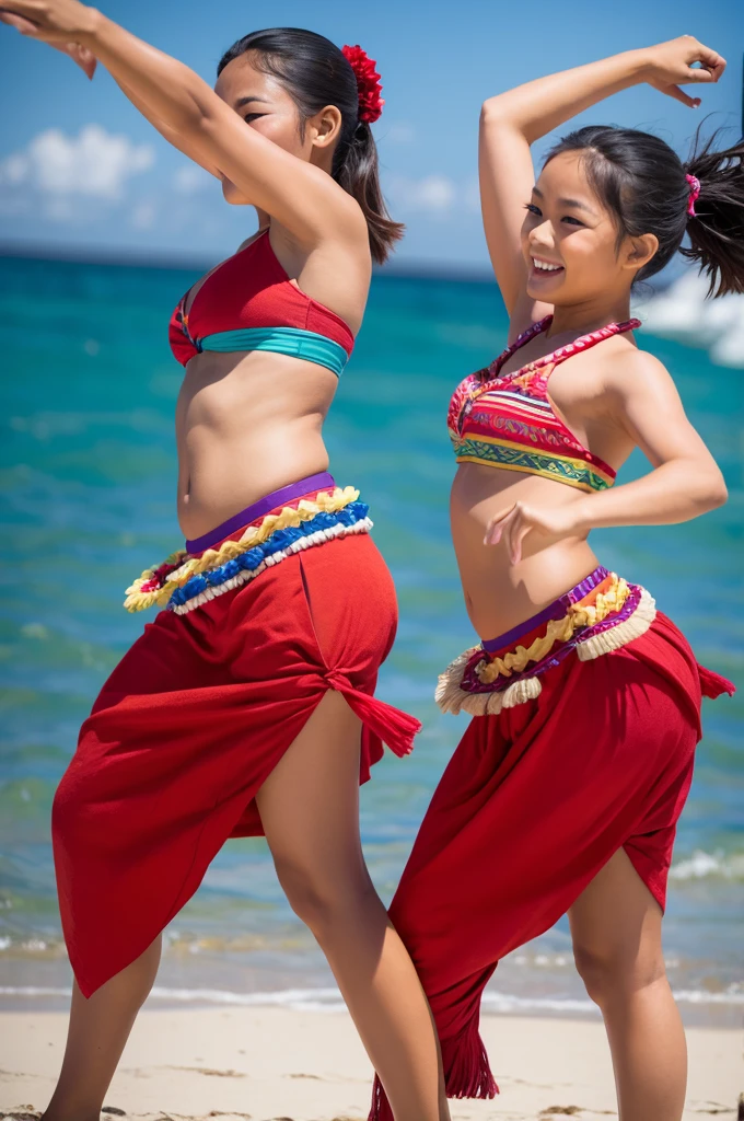 Girls doing Tahitian dance