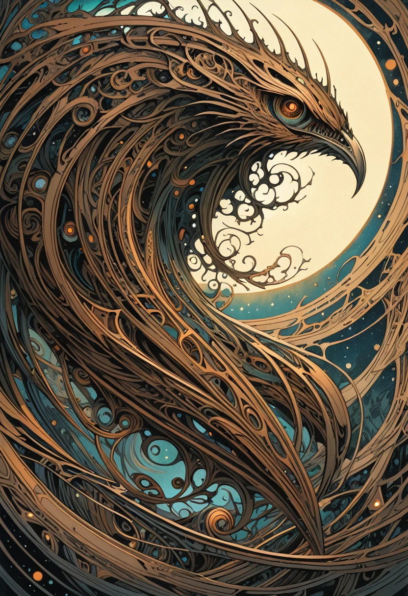 Aaron Horkey&#39;s painting depicts，Mysterious Landscape Photography,Luminous oil painting style，IncRedible futuristic images appear on the Miracle Stone，Mystery Book Cover Art, There is a lot of suspense, Dark, atmosphere, Dark "Imagine a vast desolate space，The spectral landscape unfolds from the surrounding haze, It&#39;s as if the fabric of reality has lost its color and vibrancy. Crystalline Monolith, No visible pulse or energy, Rising from the barren land like a forgotten fragment of knowledge, Casting an eerie glow over a featureless environment. Artworks should evoke an unsettling sense of alienation, The line between nothingness and existential despair becomes blurred, Put the audience into a state of numbness and indifference."Red,dark Red color palette