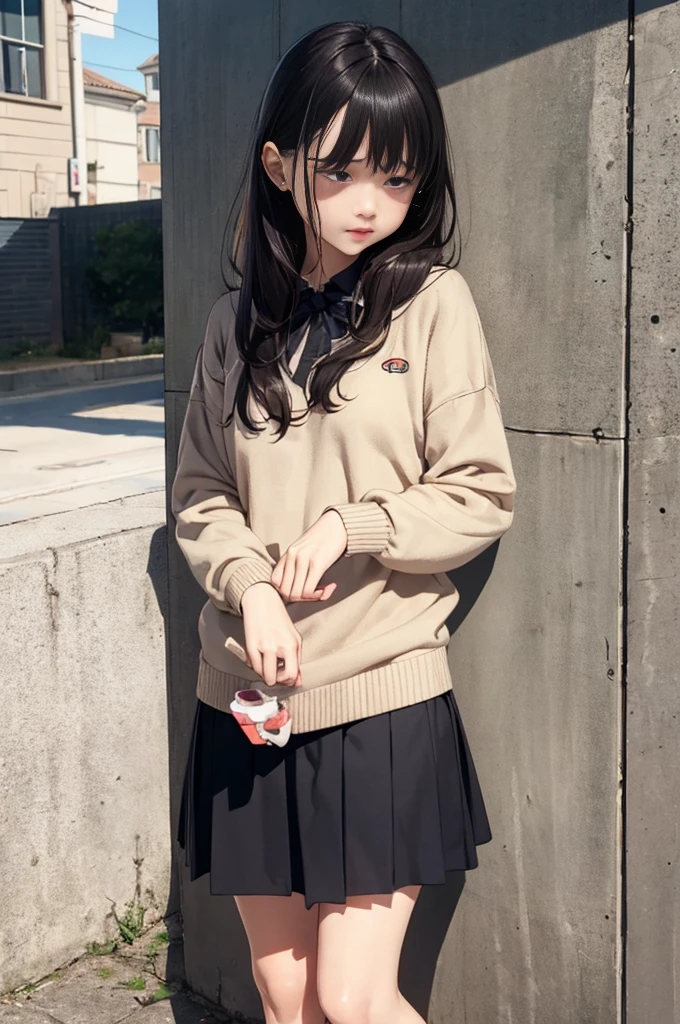 , Jumper skirt,  Peeing, Are crying, Peeing　