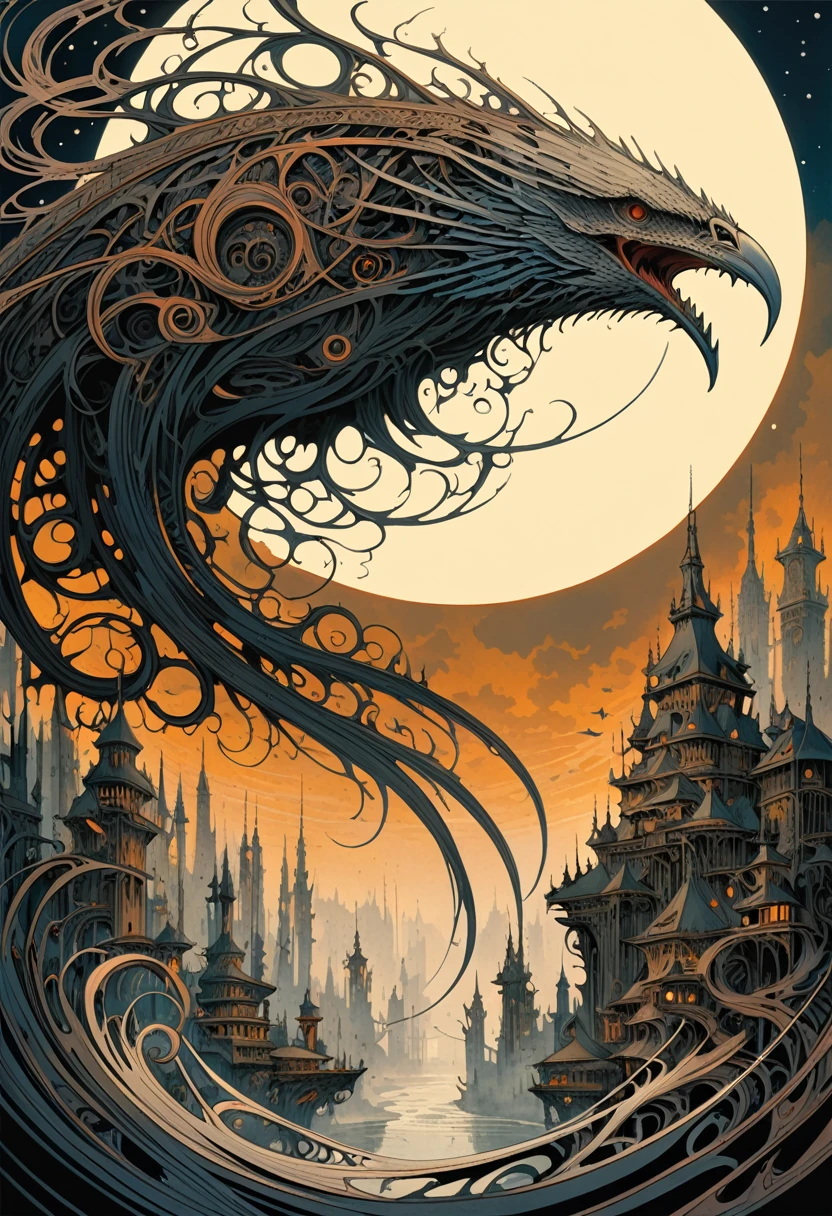 Aaron Horkey&#39;s painting depictysterious Landscape Photography,Luminous oil painting style，IncRedible futuristic images appear on the Miracle Stone，Mystery Book Cover Art, There is a lot of suspense, Dark, atmosphere, Dark "Imagine a vast desolate space，The spectral landscape unfolds from the surrounding haze, It&#39;s as if the fabric of reality has lost its color and vibrancy. Crystalline Monolith, No visible pulse or energy, Rising from the barren land like a forgotten fragment of knowledge, Casting an eerie glow over a featureless environment. Artworks should evoke an unsettling sense of alienation, The line between nothingness and existential despair becomes blurred, Put the audience into a state of numbness and indifference."Red,dark Red color palette