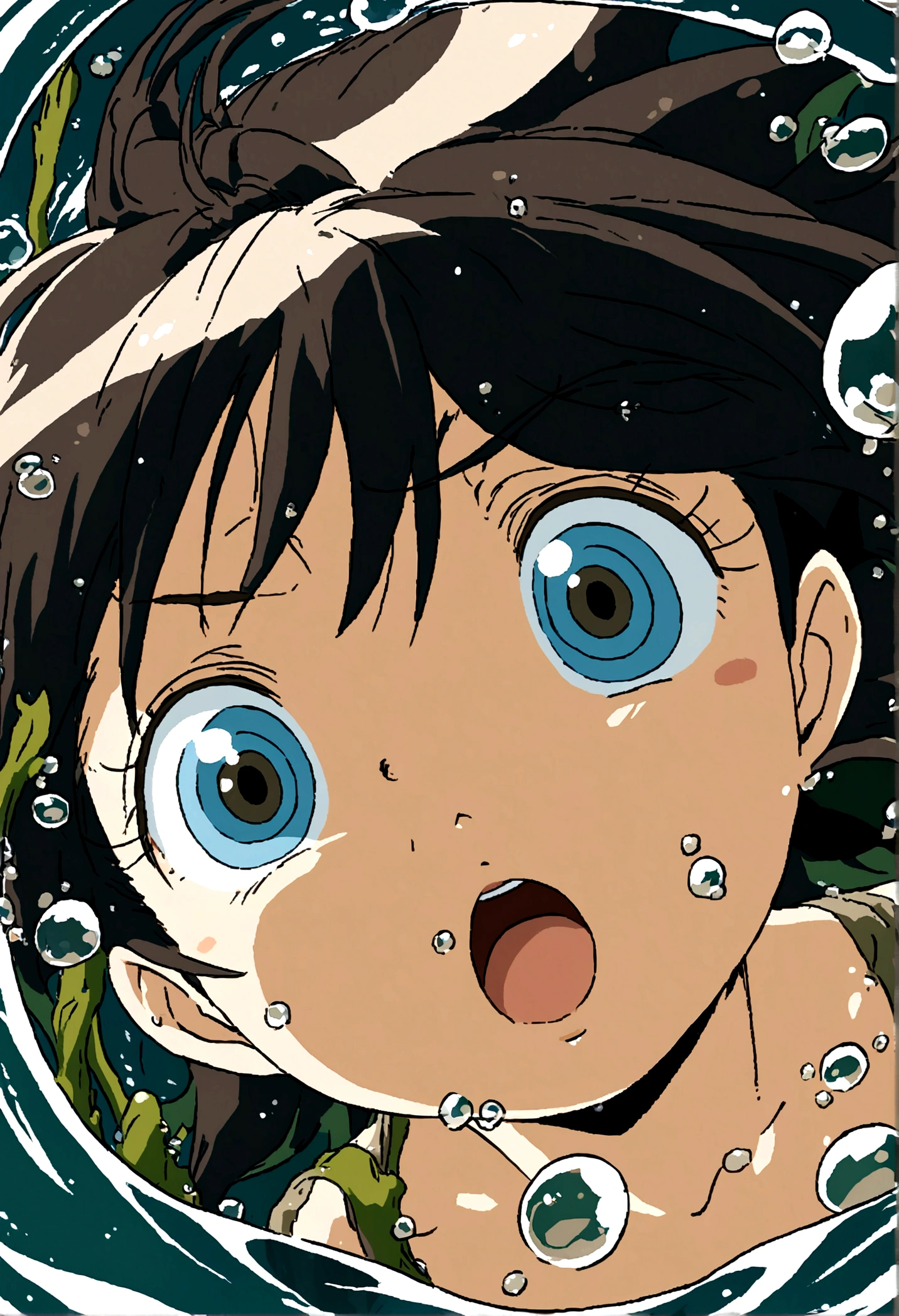 {{{masterpiece}}}, {{{best quality}}}, {{ultra-detailed}}, {illustration}, {{an extremely delicate and beautiful}},tan,black hair,Blue eyes,water eye,Small breasts, tits, Wet and slimy, Shiny wet skin!!, Enchanting anime girl,Watery eye,,one woman,steam,blush,Raise eyebrows,hime_cut,One female,(cowboy shot:1.3). (looking down:1.3),(crotch focus:1.2). upside down. (look down:1.3).