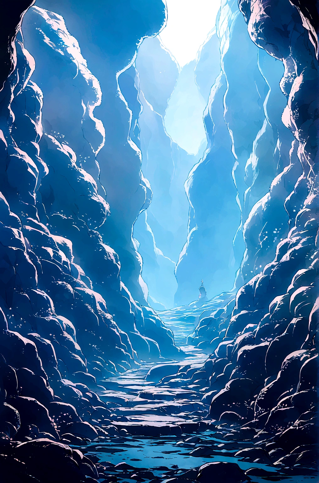 valley,,(Illustration style,Miyazaki animation style),mysterious