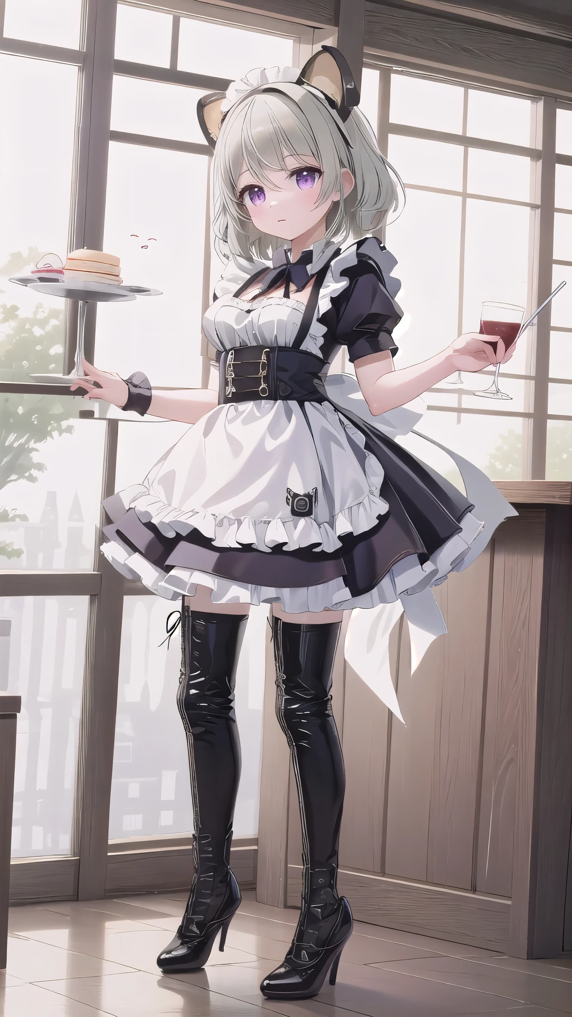 best quality,(Kawaii:1.1),(charming),(high resolution:1.2),Incredibly ridiculous resources:1.3,Incredibly beautiful illustrations,charming女性 ,Maid costume