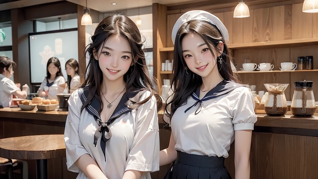 (((((((Emphasize cleavage)))))))
((((((((A girl in a sexy white short-sleeved sailor uniform))))))))
(((((((お洒落でcuteInside the Starbucks store)))))))
8K、RAW Photos、Highest quality、Super detailed、Super Resolution、Ultra HD、8K壁紙、Amazing details
(((((((Inside the Starbucks store)))))))、
((((((Sit down and eat cake、Drink Starbucks coffee、smile))))))、((Heart Necklace))
Modern and sleek design:Interior design using natural materials、Many of the designs are warm and made using wood and metal.。
Large windows:自然光をたっぷり取り入れるためのLarge windowsがあり、Providing a bright and open space。
Green Interior:Potted plants are effectively placed、It creates a relaxing atmosphere。
artwork:Works by local artists、Starbucks-related art on display。
Cozy seating:Cushioned chairs and sofas、Bar sheet etc.、A variety of seating options available。
Open kitchen area:Being able to see how drinks and food are made、We provide peace of mind and transparency。
Unique lighting:Antique lamps and chandeliers、Modern lighting fixtures are used。
Comfortable background music:Relaxing music is playing、A comfortable space is provided。
Wide々Table space:一人でもグループでも使いやすいWide々There is a table with。
Community Table:There is a large table where you can socialize with other customers.。
Seasonal decorations:The decorations are themed according to the season.。
Design with a local feel:The design incorporates the local culture and characteristics.。
Fragrance production:コーヒーの香りが店内にWideがり、A space that satisfies the five senses has been created.。
Conversation with a barista:フレンドリーなConversation with a baristaが楽しめるカウンターエリアがあります。
8K、RAW Photos、Highest quality、masterpiece:1.2、Super detailed、Super Resolution、Ultra HD、8K壁紙、Amazing details、Photorealistic:1.4、Having fun by the water、Full Body Shot、Full body photo、High-resolution RAW color photos、Professional photos、A scene full of emotion、Very detailed and beautiful、Ultra HD、8K壁紙、Amazing details、Huge file sizes、Highly detailed beautiful girls、Highly detailed face Highly detailed eyes、Extremely realistic skin、 Highly detailed fingers, Highly detailed nose, Highly detailed mouth, Perfect Anatomy, Highly detailed background, Highly detailed clothing, Teen, cute女の子, Famous Japanese Idols, cute, Realistic body, Slender, White skin, Glowing Skin, Slim body, Realistic Face, Delicate eyes, double eyelid,