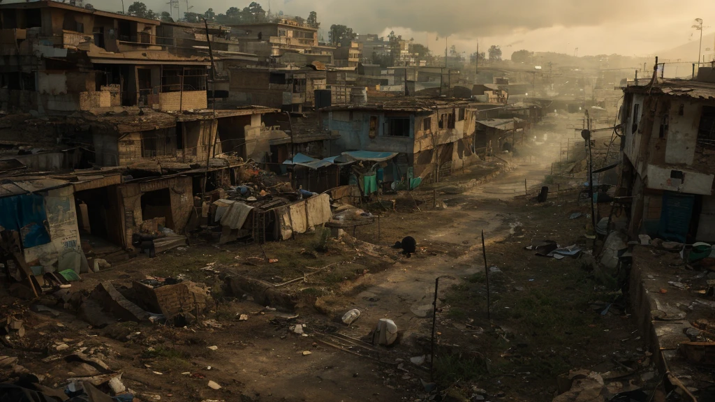 (Best quality,panorama,ultra detailed,A high resolution,masterpiece:1.2,)underground city, streets filled with people and gloomy green smoke,post-apocalyptic,