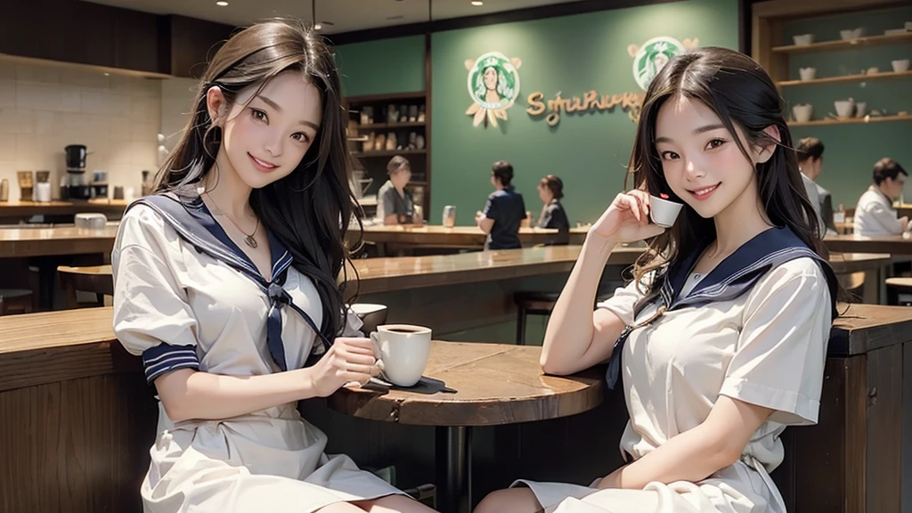 (((((((Emphasize cleavage)))))))
((((((((A junior high school girl in a sexy white short-sleeved sailor uniform))))))))
(((((((お洒落でcuteInside the Starbucks store)))))))
8K、RAW Photos、Highest quality、Super detailed、Super Resolution、Ultra HD、8K壁紙、Amazing details
(((((((Inside the Starbucks store)))))))、
((((((Sit down and eat cake、Drink Starbucks coffee、smile))))))、((Heart Necklace))
Modern and sleek design:Interior design using natural materials、Many of the designs are warm and made using wood and metal.。
Large windows:自然光をたっぷり取り入れるためのLarge windowsがあり、Providing a bright and open space。
Green Interior:Potted plants are effectively placed、It creates a relaxing atmosphere。
artwork:Works by local artists、Starbucks-related art on display。
Cozy seating:Cushioned chairs and sofas、Bar sheet etc.、A variety of seating options available。
Open kitchen area:Being able to see how drinks and food are made、We provide peace of mind and transparency。
Unique lighting:Antique lamps and chandeliers、Modern lighting fixtures are used。
Comfortable background music:Relaxing music is playing、A comfortable space is provided。
Wide々Table space:一人でもグループでも使いやすいWide々There is a table with。
Community Table:There is a large table where you can socialize with other customers.。
Seasonal decorations:The decorations are themed according to the season.。
Design with a local feel:The design incorporates the local culture and characteristics.。
Fragrance production:コーヒーの香りが店内にWideがり、A space that satisfies the five senses has been created.。
Conversation with a barista:フレンドリーなConversation with a baristaが楽しめるカウンターエリアがあります。
8K、RAW Photos、Highest quality、masterpiece:1.2、Super detailed、Super Resolution、Ultra HD、8K壁紙、Amazing details、Photorealistic:1.4、Having fun by the water、Full Body Shot、Full body photo、High-resolution RAW color photos、Professional photos、A scene full of emotion、Very detailed and beautiful、Ultra HD、8K壁紙、Amazing details、Huge file sizes、Highly detailed beautiful girls、Highly detailed face Highly detailed eyes、Extremely realistic skin、 Highly detailed fingers, Highly detailed nose, Highly detailed mouth, Perfect Anatomy, Highly detailed background, Highly detailed clothing, Teen, cute女の子, Famous Japanese Idols, cute, Realistic body, Slender, White skin, Glowing Skin, Slim body, Realistic Face, Delicate eyes, double eyelid,