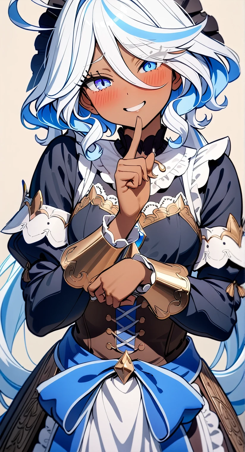 1 boy, (finger in someone else's mouth: 1.5), open mouth, tongue, saliva, teeth, masterpiece, best quality, (young male: 1.5), masterpiece, best quality, xingqiu (genshin impact), 1boy, male focus, solo, jewelry, blue hair, earrings, frilled sleeves, yellow eyes, single earring, frills, looking at viewer, long sleeves, water, bangs, tassel earrings, tassel, (ahegao:1.5),(nsfw:1.0), accurate hands