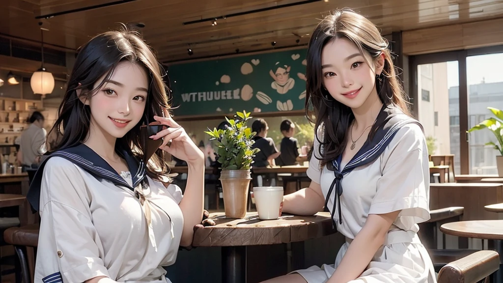 (((((((Emphasize cleavage)))))))
((((((((A junior high school girl in a sexy white short-sleeved sailor uniform))))))))
(((((((お洒落でcuteInside the Starbucks store)))))))
8K、RAW Photos、Highest quality、Super detailed、Super Resolution、Ultra HD、8K壁紙、Amazing details
(((((((Inside the Starbucks store)))))))、
((((((Sit down and eat cake、Drink Starbucks coffee、smile))))))、((Heart Necklace))
Modern and sleek design:Interior design using natural materials、Many of the designs are warm and made using wood and metal.。
Large windows:自然光をたっぷり取り入れるためのLarge windowsがあり、Providing a bright and open space。
Green Interior:Potted plants are effectively placed、It creates a relaxing atmosphere。
artwork:Works by local artists、Starbucks-related art on display。
Cozy seating:Cushioned chairs and sofas、Bar sheet etc.、A variety of seating options available。
Open kitchen area:Being able to see how drinks and food are made、We provide peace of mind and transparency。
Unique lighting:Antique lamps and chandeliers、Modern lighting fixtures are used。
Comfortable background music:Relaxing music is playing、A comfortable space is provided。
Wide々Table space:一人でもグループでも使いやすいWide々There is a table with。
Community Table:There is a large table where you can socialize with other customers.。
Seasonal decorations:The decorations are themed according to the season.。
Design with a local feel:The design incorporates the local culture and characteristics.。
Fragrance production:コーヒーの香りが店内にWideがり、A space that satisfies the five senses has been created.。
Conversation with a barista:フレンドリーなConversation with a baristaが楽しめるカウンターエリアがあります。
8K、RAW Photos、Highest quality、masterpiece:1.2、Super detailed、Super Resolution、Ultra HD、8K壁紙、Amazing details、Photorealistic:1.4、Having fun by the water、Full Body Shot、Full body photo、High-resolution RAW color photos、Professional photos、A scene full of emotion、Very detailed and beautiful、Ultra HD、8K壁紙、Amazing details、Huge file sizes、Highly detailed beautiful girls、Highly detailed face Highly detailed eyes、Extremely realistic skin、 Highly detailed fingers, Highly detailed nose, Highly detailed mouth, Perfect Anatomy, Highly detailed background, Highly detailed clothing, Teen, cute女の子, Famous Japanese Idols, cute, Realistic body, Slender, White skin, Glowing Skin, Slim body, Realistic Face, Delicate eyes, double eyelid,