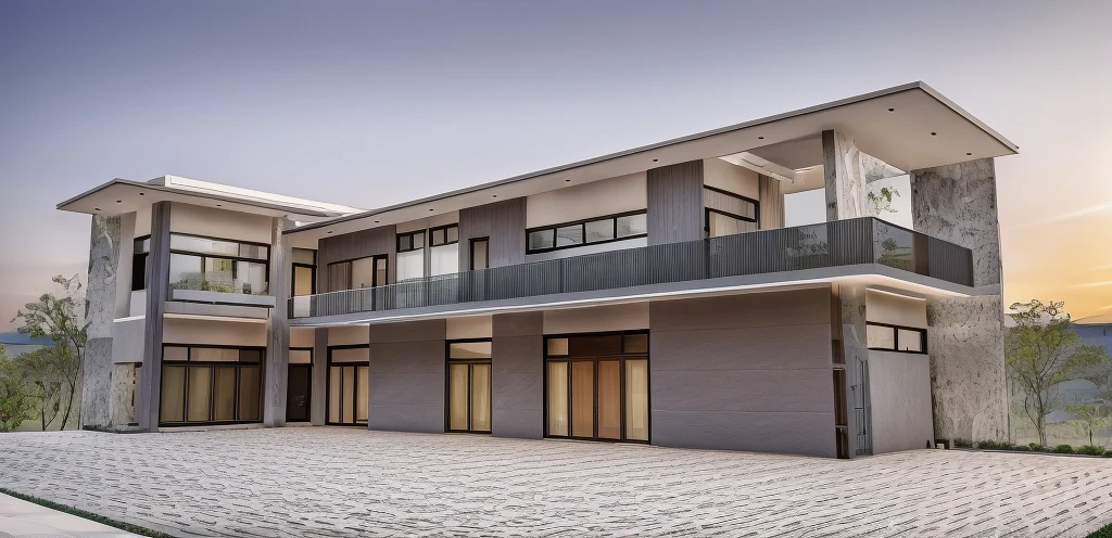 modernvilla,architecture,woodandbrick,woodandbrick,Architecture,house,exterior,a HOUSE UNDER BRILLIANT SUNLIGHT:1.4,tropical trees :1.2,beautiful tropical garden,tropical plants and trees,daylight:1.4,EXterior MODERN VILLA, RAW photo, (realistic:1.2) 8k uhd, ,High quality, best quality,super detail, dslr, glass facade, stone, green grass on ground, modern house, contemporary buiding, surrounding tree, indoor light, soft shadow,soft lighting, high quality, film grain, Fujifilm XT3,(daylight:1.4),(BEAUTIFUL SKY:1.2), (TROPICAL TREES background:1.4),(FLAT ROOF:1.4),(REFLECTIVE GLASS railing:1.4),SOME LARGE TREES  CLOSE-UP VIEW LOCATION,(The yard is paved with natural gray tiles with slight reflections:1.4), a few patches of grass,no clouds
