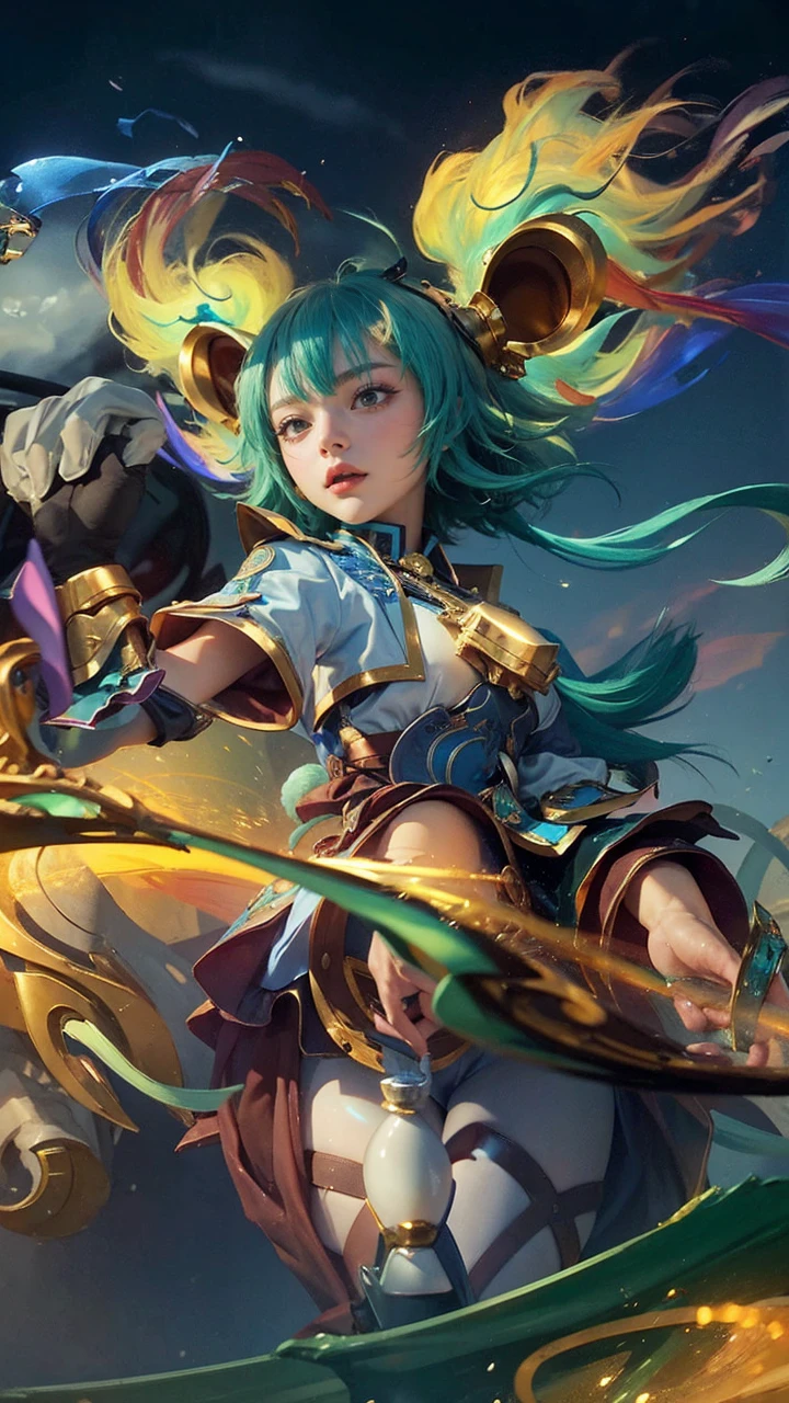 ((masterpiece)), ((best quality)), ((HD 4k)),girl, blue hair, short hair, inticrate detail, sllicked side hair