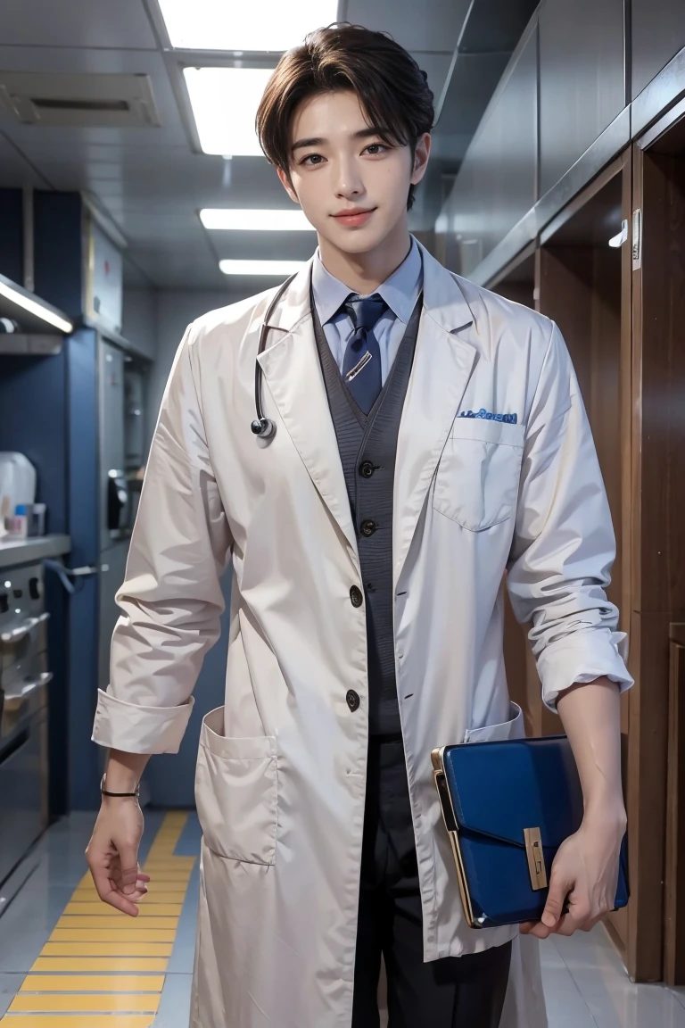 Handsome male doctor，Smile