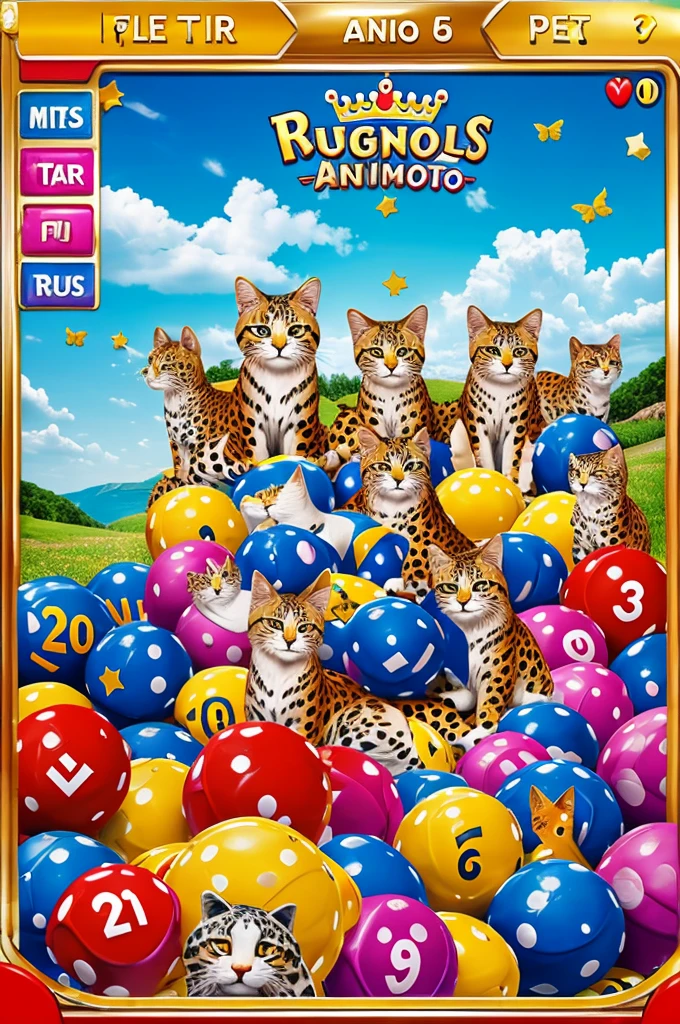 Create an image of a bingo called ROYAL ANIMALITOS BINGO