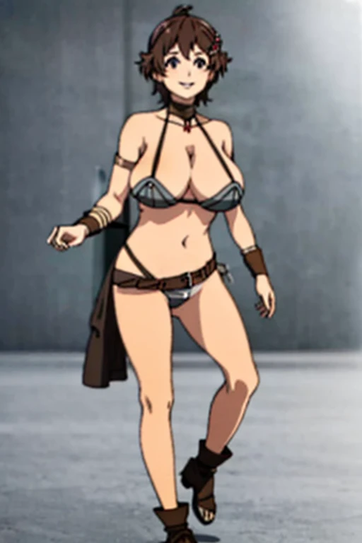 masterpiece, best quality, beautiful art, high resolution, well formed hands, body and fingers, 1 woman, solo, Vierra , full body , grown up, adult, huge and round breasted, cleavage, hair ornament, bikini_armor, full body, sexy and skimpy bikini, red boots, gorgeous hips, legs and thighs bouncing breasts, dancing seductively and erotically, turning around , bikini thong, shaking her body alluringly, smiling joyfully, looking at the viewer, sweating , flirting, beach environment