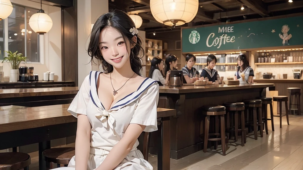 ((((((((Emphasize cleavage))))))))
((((((((A junior high school girl in a sexy white short-sleeved sailor uniform))))))))
(((((((お洒落でcuteInside the Starbucks store)))))))
8K、RAW Photos、Highest quality、Super detailed、Super Resolution、Ultra HD、8K壁紙、Amazing details
(((((((Inside the Starbucks store)))))))、
((((((Sit down and eat cake、Drink Starbucks coffee、smile))))))、((Heart Necklace))
Modern and sleek design:Interior design using natural materials、Many of the designs are warm and made using wood and metal.。
Large windows:自然光をたっぷり取り入れるためのLarge windowsがあり、Providing a bright and open space。
Green Interior:Potted plants are effectively placed、It creates a relaxing atmosphere。
artwork:Works by local artists、Starbucks-related art on display。
Cozy seating:Cushioned chairs and sofas、Bar sheet etc.、A variety of seating options available。
Open kitchen area:Being able to see how drinks and food are made、We provide peace of mind and transparency。
Unique lighting:Antique lamps and chandeliers、Modern lighting fixtures are used。
Comfortable background music:Relaxing music is playing、A comfortable space is provided。
Wide々Table space:一人でもグループでも使いやすいWide々There is a table with。
Community Table:There is a large table where you can socialize with other customers.。
Seasonal decorations:The decorations are themed according to the season.。
Design with a local feel:The design incorporates the local culture and characteristics.。
Fragrance production:コーヒーの香りが店内にWideがり、A space that satisfies the five senses has been created.。
Conversation with a barista:フレンドリーなConversation with a baristaが楽しめるカウンターエリアがあります。
8K、RAW Photos、Highest quality、masterpiece:1.2、Super detailed、Super Resolution、Ultra HD、8K壁紙、Amazing details、Photorealistic:1.4、Having fun by the water、Full Body Shot、Full body photo、High-resolution RAW color photos、Professional photos、A scene full of emotion、Very detailed and beautiful、Ultra HD、8K壁紙、Amazing details、Huge file sizes、Highly detailed beautiful girls、Highly detailed face Highly detailed eyes、Extremely realistic skin、 Highly detailed fingers, Highly detailed nose, Highly detailed mouth, Perfect Anatomy, Highly detailed background, Highly detailed clothing, Teen, cute女の子, Famous Japanese Idols, cute, Realistic body, Slender, White skin, Glowing Skin, Slim body, Realistic Face, Delicate eyes, double eyelid,