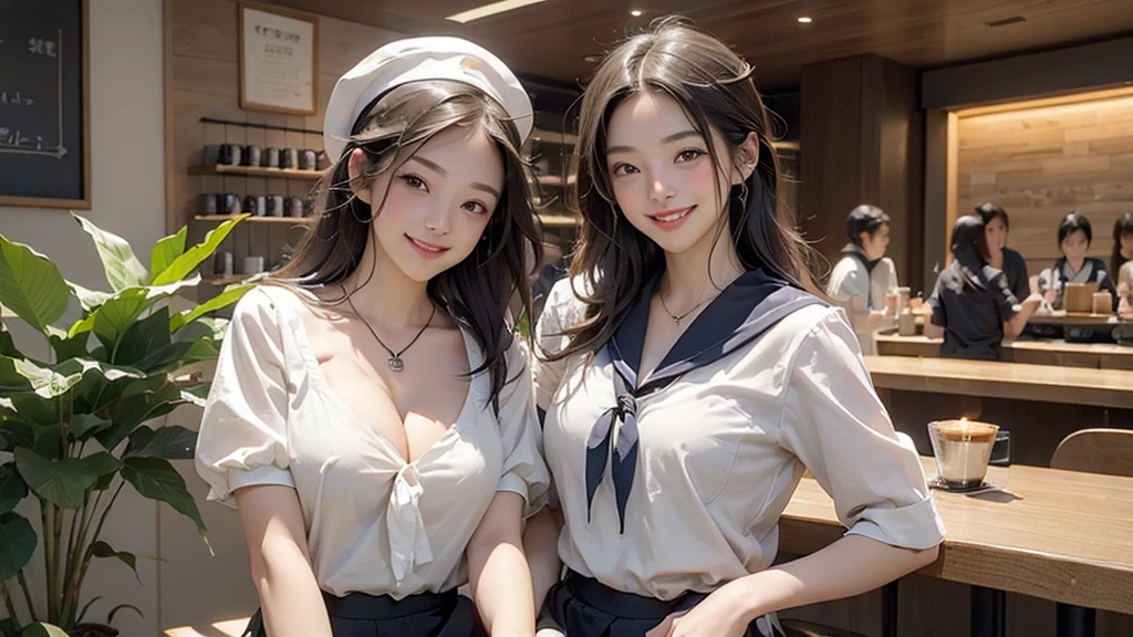 
((((((((Emphasize cleavage))))))))
((((((((A junior high school girl in a sexy white short-sleeved sailor uniform))))))))
(((((((お洒落でcuteInside the Starbucks store)))))))
8K、RAW Photos、Highest quality、Super detailed、Super Resolution、Ultra HD、8K壁紙、Amazing details



(((((((Inside the Starbucks store)))))))、
((((((Sit down and eat cake、Drink Starbucks coffee、smile))))))、((Heart Necklace))




Modern and sleek design：Interior design using natural materials、Many of the designs are warm and made using wood and metal.。
Large windows：自然光をたっぷり取り入れるためのLarge windowsがあり、Providing a bright and open space。
Green Interior：Potted plants are effectively placed、It creates a relaxing atmosphere。
artwork：Works by local artists、Starbucks-related art on display。
Cozy seating：Cushioned chairs and sofas、Bar sheet etc.、A variety of seating options available。
Open kitchen area：Being able to see how drinks and food are made、We provide peace of mind and transparency。
Unique lighting：Antique lamps and chandeliers、Modern lighting fixtures are used。
Comfortable background music：Relaxing music is playing、A comfortable space is provided。
Wide々Table space：一人でもグループでも使いやすいWide々There is a table with。
Community Table：There is a large table where you can socialize with other customers.。
Seasonal decorations：The decorations are themed according to the season.。
Design with a local feel：The design incorporates the local culture and characteristics.。
Fragrance production：コーヒーの香りが店内にWideがり、A space that satisfies the five senses has been created.。
Conversation with a barista：フレンドリーなConversation with a baristaが楽しめるカウンターエリアがあります。




8K、RAW Photos、Highest quality、masterpiece:1.2、Super detailed、Super Resolution、Ultra HD、8K壁紙、Amazing details、Photorealistic:1.4、Having fun by the water、Full Body Shot、Full body photo、High-resolution RAW color photos、Professional photos、A scene full of emotion、Very detailed and beautiful、Ultra HD、8K壁紙、Amazing details、Huge file sizes、Highly detailed beautiful girls、Highly detailed face Highly detailed eyes、Extremely realistic skin、 Highly detailed fingers, Highly detailed nose, Highly detailed mouth, Perfect Anatomy, Highly detailed background, Highly detailed clothing, Teen, cute女の子, Famous Japanese Idols, cute, Realistic body, Slender, White skin, Glowing Skin, Slim body, Realistic Face, Delicate eyes, double eyelid, 



