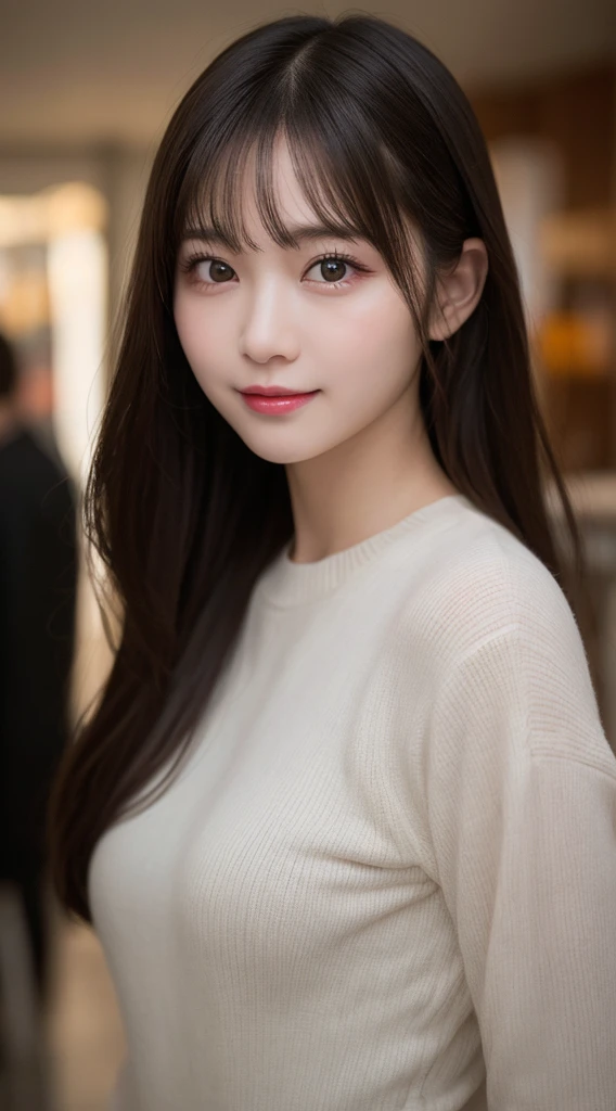 profile, Highest quality, shape, Very detailed, finely, High resolution, 8k wallpaper, 完璧なダイナミックな構shape, Beautiful and exquisite,ランダムなcute髪,,Natural color lip、20-year-old girl、cute、Looking into the camera,Always blur the background,Perfect and beautiful face,Slim face and figure,Big eyes、Putting on gal makeup,Small face,Shooting from below、Blurred Background,Elegant feminine face、Cyberpunk Fashion、smile、Change pose randomly、Randomly change the shooting angle and position、One person、Real Photo、Raw photo、Real human skin,finely描かれた肌:1,4