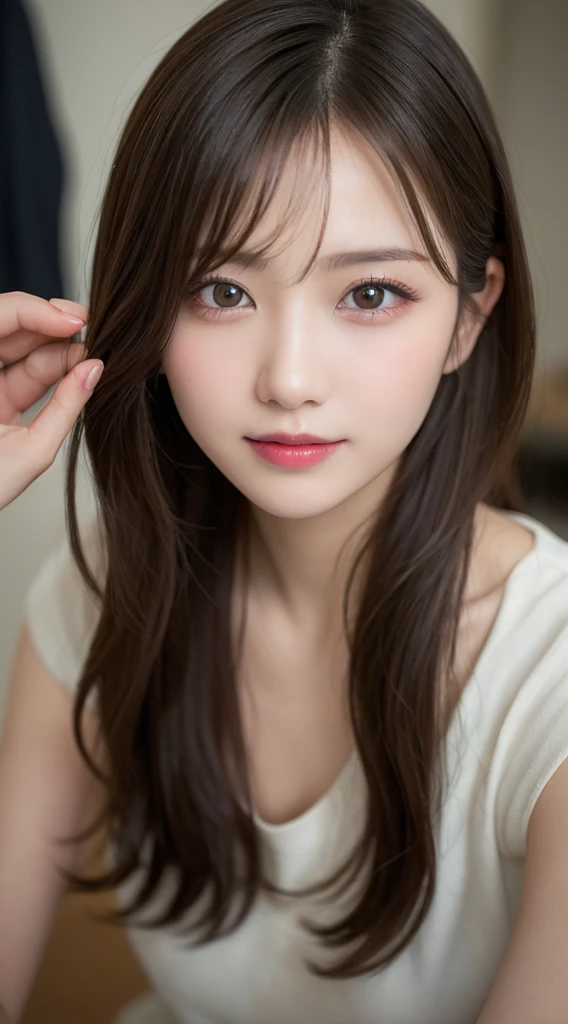 profile, Highest quality, shape, Very detailed, finely, High resolution, 8k wallpaper, 完璧なダイナミックな構shape, Beautiful and exquisite,ランダムなcute髪,,Natural color lip、20-year-old girl、cute、Looking into the camera,Always blur the background,Perfect and beautiful face,Slim face and figure,Big eyes、Putting on gal makeup,Small face,Shooting from below、Blurred Background,Elegant feminine face、Cyberpunk Fashion、smile、Change pose randomly、Randomly change the shooting angle and position、One person、Real Photo、Raw photo、Real human skin,finely描かれた肌:1,4