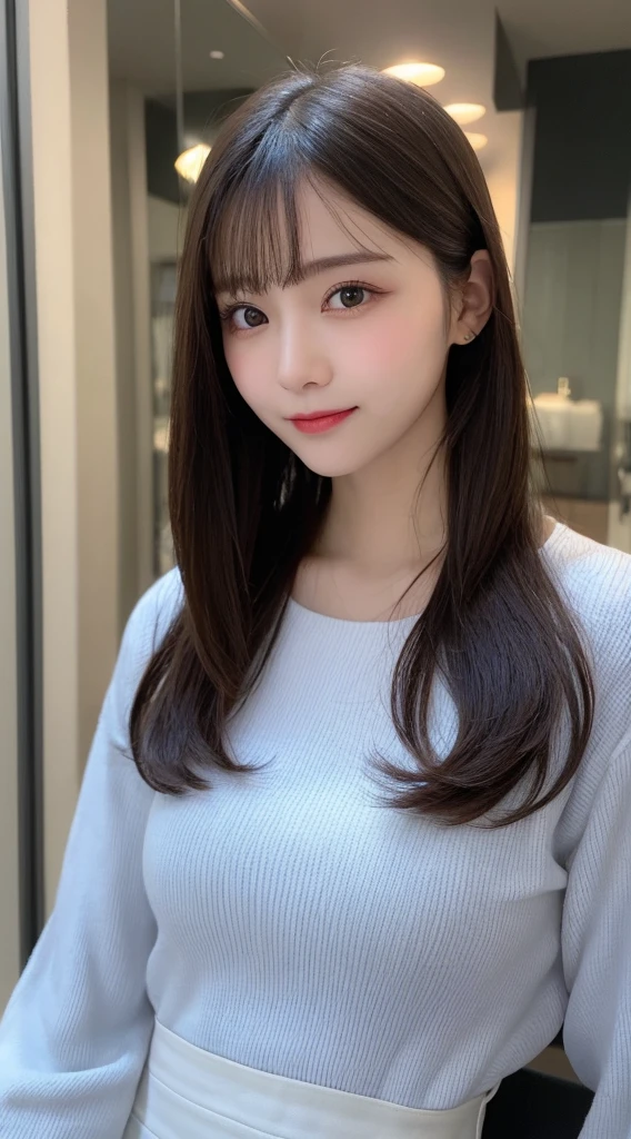 profile, Highest quality, shape, Very detailed, finely, High resolution, 8k wallpaper, 完璧なダイナミックな構shape, Beautiful and exquisite,ランダムなcute髪,,Natural color lip、20-year-old girl、cute、Looking into the camera,Always blur the background,Perfect and beautiful face,Slim face and figure,Big eyes、Putting on gal makeup,Small face,Shooting from below、Blurred Background,Elegant feminine face、Cyberpunk Fashion、smile、Change pose randomly、Randomly change the shooting angle and position、One person、Real Photo、Raw photo、Real human skin,finely描かれた肌:1,4