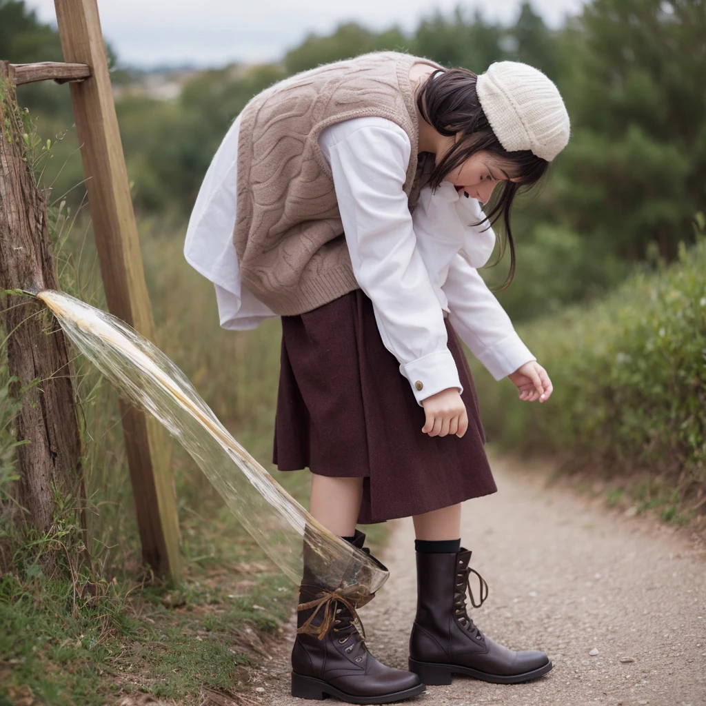 , Jumper skirt,  Pee, Are crying, Pee　Real