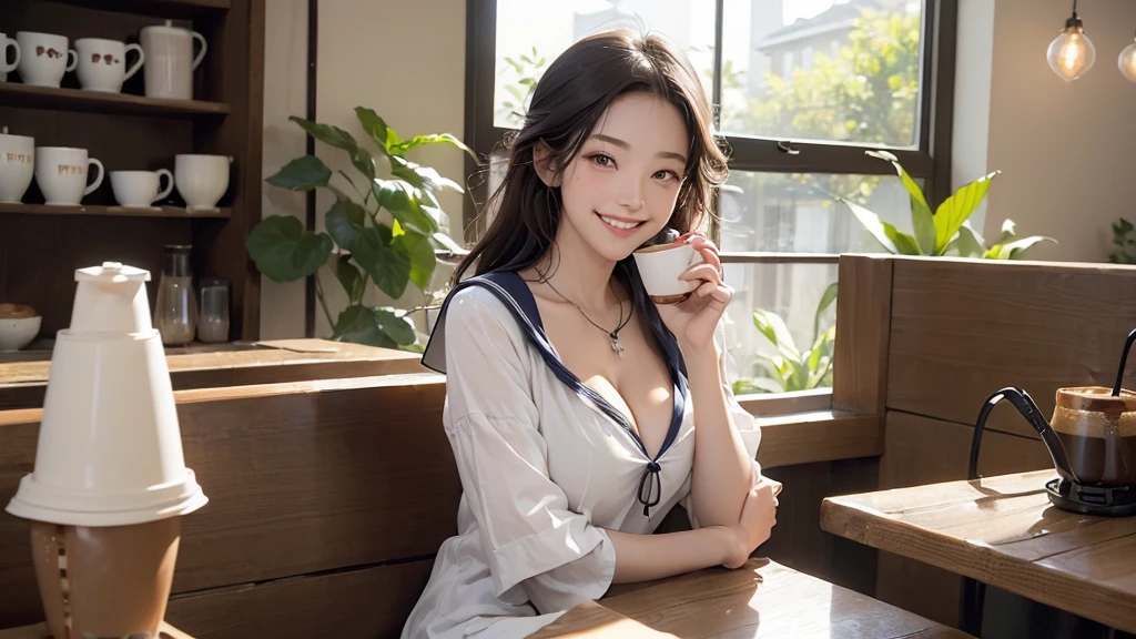 ((((((((Emphasize cleavage))))))))
((((((((A junior high school girl in a sexy white short-sleeved sailor uniform))))))))
(((((((お洒落でcuteInside the Starbucks store)))))))
8K、RAW Photos、Highest quality、Super detailed、Super Resolution、Ultra HD、8K壁紙、Amazing details
(((((((Inside the Starbucks store)))))))、
((((((Sit down and eat cake、Drink Starbucks coffee、smile))))))、((Heart Necklace))
Modern and sleek design:Interior design using natural materials、Many of the designs are warm and made using wood and metal.。
Large windows:自然光をたっぷり取り入れるためのLarge windowsがあり、Providing a bright and open space。
Green Interior:Potted plants are effectively placed、It creates a relaxing atmosphere。
artwork:Works by local artists、Starbucks-related art on display。
Cozy seating:Cushioned chairs and sofas、Bar sheet etc.、A variety of seating options available。
Open kitchen area:Being able to see how drinks and food are made、We provide peace of mind and transparency。
Unique lighting:Antique lamps and chandeliers、Modern lighting fixtures are used。
Comfortable background music:Relaxing music is playing、A comfortable space is provided。
Wide々Table space:一人でもグループでも使いやすいWide々There is a table with。
Community Table:There is a large table where you can socialize with other customers.。
Seasonal decorations:The decorations are themed according to the season.。
Design with a local feel:The design incorporates the local culture and characteristics.。
Fragrance production:コーヒーの香りが店内にWideがり、A space that satisfies the five senses has been created.。
Conversation with a barista:フレンドリーなConversation with a baristaが楽しめるカウンターエリアがあります。
8K、RAW Photos、Highest quality、masterpiece:1.2、Super detailed、Super Resolution、Ultra HD、8K壁紙、Amazing details、Photorealistic:1.4、Having fun by the water、Full Body Shot、Full body photo、High-resolution RAW color photos、Professional photos、A scene full of emotion、Very detailed and beautiful、Ultra HD、8K壁紙、Amazing details、Huge file sizes、Highly detailed beautiful girls、Highly detailed face Highly detailed eyes、Extremely realistic skin、 Highly detailed fingers, Highly detailed nose, Highly detailed mouth, Perfect Anatomy, Highly detailed background, Highly detailed clothing, , cute女の子, Famous Japanese Idols, cute, Realistic body, Slender, White skin, Glowing Skin, Slim body, Realistic Face, Delicate eyes, double eyelid,