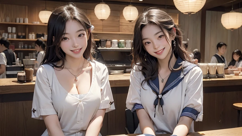 
(((((((((Emphasize cleavage)))))))))
((((((((A junior high school girl in a sexy white short-sleeved sailor uniform))))))))
(((((((お洒落でcuteInside the Starbucks store)))))))
8K、RAW Photos、Highest quality、Super detailed、Super Resolution、Ultra HD、8K壁紙、Amazing details



(((((((Inside the Starbucks store)))))))、
((((((Sit down and eat cake、Drink Starbucks coffee、smile))))))、((Heart Necklace))




Modern and sleek design：Interior design using natural materials、Many of the designs are warm and made using wood and metal.。
Large windows：自然光をたっぷり取り入れるためのLarge windowsがあり、Providing a bright and open space。
Green Interior：Potted plants are effectively placed、It creates a relaxing atmosphere。
artwork：Works by local artists、Starbucks-related art on display。
Cozy seating：Cushioned chairs and sofas、Bar sheet etc.、A variety of seating options available。
Open kitchen area：Being able to see how drinks and food are made、We provide peace of mind and transparency。
Unique lighting：Antique lamps and chandeliers、Modern lighting fixtures are used。
Comfortable background music：Relaxing music is playing、A comfortable space is provided。
Wide々Table space：一人でもグループでも使いやすいWide々There is a table with。
Community Table：There is a large table where you can socialize with other customers.。
Seasonal decorations：The decorations are themed according to the season.。
Design with a local feel：The design incorporates the local culture and characteristics.。
Fragrance production：コーヒーの香りが店内にWideがり、A space that satisfies the five senses has been created.。
Conversation with a barista：フレンドリーなConversation with a baristaが楽しめるカウンターエリアがあります。




8K、RAW Photos、Highest quality、masterpiece:1.2、Super detailed、Super Resolution、Ultra HD、8K壁紙、Amazing details、Photorealistic:1.4、Having fun by the water、Full Body Shot、Full body photo、High-resolution RAW color photos、Professional photos、A scene full of emotion、Very detailed and beautiful、Ultra HD、8K壁紙、Amazing details、Huge file sizes、Highly detailed beautiful girls、Highly detailed face Highly detailed eyes、Extremely realistic skin、 Highly detailed fingers, Highly detailed nose, Highly detailed mouth, Perfect Anatomy, Highly detailed background, Highly detailed clothing, Teen, cute女の子, Famous Japanese Idols, cute, Realistic body, Slender, White skin, Glowing Skin, Slim body, Realistic Face, Delicate eyes, double eyelid, 



