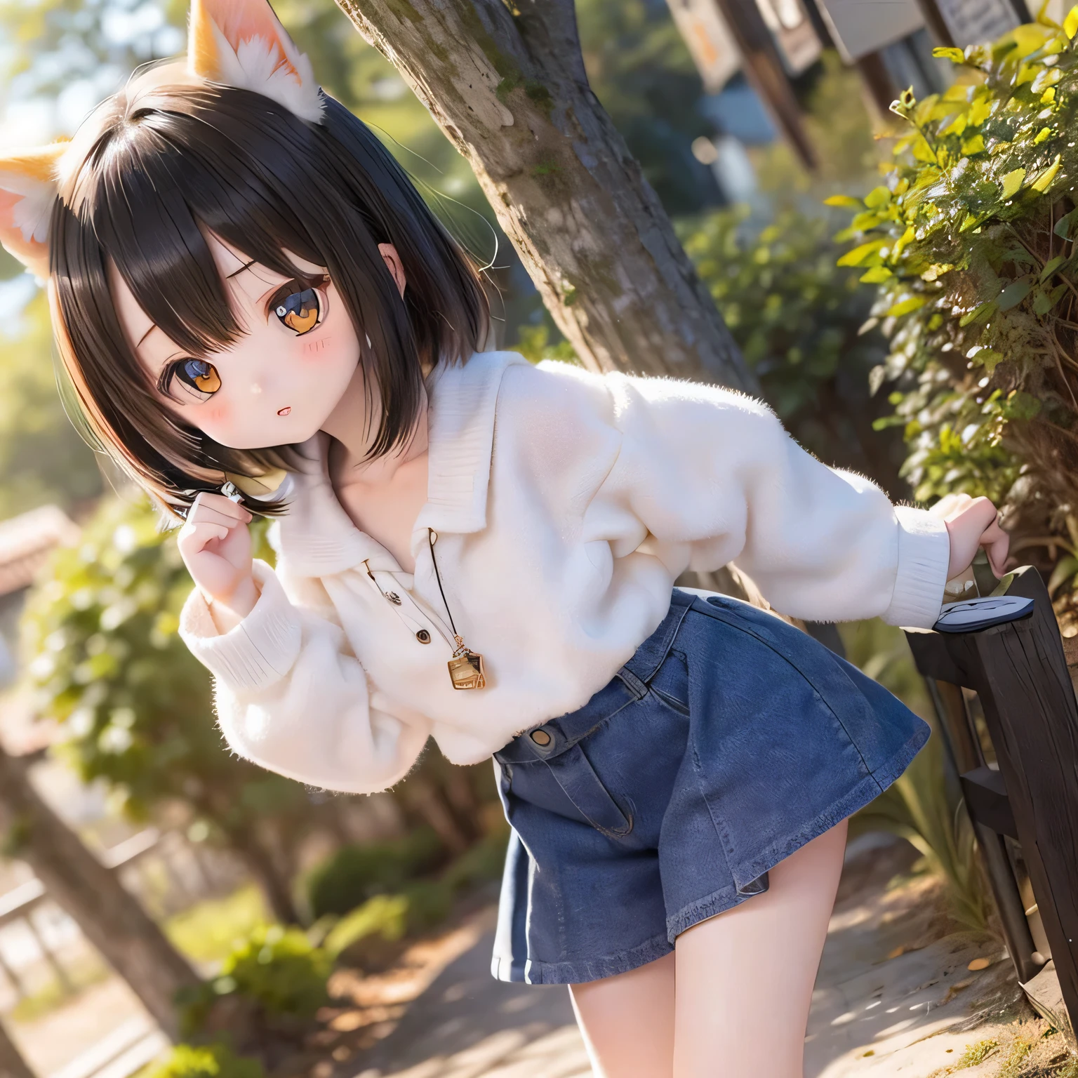 Shiba Inu girl rural scenery
