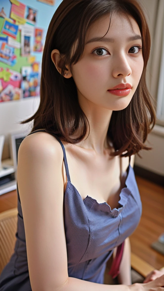 ((Best quality, 8k, Masterpiece, ultra detailed, ultra high res, photorealistic, raw photo, absurdres, absolutely resolution:1.5)), pretty woman, 1girl, slender abs :1.1, dark brown hair, bob cut, (nsfw, penis), missionary position, ((1man and 1woman, having sex)), lying in bed, bird’s eye view, ultra-detailed face, highly detailed lips, detailed eyes, double eyelid