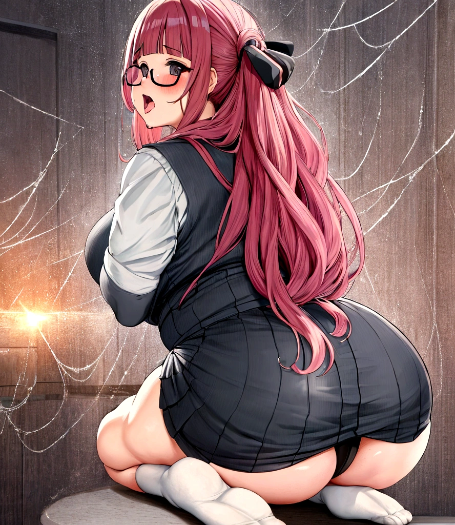 Anime girl sitting in a chair in front of a computer, chic, a hyperRealistic schoolgirl, Gwaiz, Beautiful anime girl crouching, hyperRealistic , , Realistic , Anime girl crouching, Half Yamada, Naughty, Naughty アニメ style, [ 4k digital art ]!!,Anime girl with glasses and a skirt standing in front of a mirror, (Sit with your feet together), Kantai Collection Style, tits, , a hyperRealistic , Lit from behind, hyperRealistic , Realistic , chic, Anime Maid SS Military, Naughtyなアニメスタイル, Anime Moe Art Style,Anime girl standing on the street in a short skirt and black shirt, (Poop sitting), chic, Anime Moe Art Style, Half Yamada, Realistic Anime 3D Style, （Ahegao）,Smooth anime CG art, 超Realisticな , Gwaiz, Young Anime Girl, Anime Style 4k, Naughtyなアニメスタイル, Beautiful anime girl crouching,(masterpiece), (One serious civil service commissioner: 1.3), (Super thick and plump body: 1.3), (Huge breasts and buttocks)), (Small Head: 1.2), (Very small uniform)), (Shiny skin: 1.2), (A speech while crouching in the stands in the schoolyard in the morning)), {fat},1boy, penis, doggystyle, from behind, spreadassms, chubby body, fat body, short,ultra detailed, masterpiece, best quality, blush, a woman, rolling eyes, open mouth, school girl, wearing , wearing glasses, classroom, sunset, light particles, hdr, brown grey hair, midium wavy hair, shiny hair, bang, single braid, clear grey eyes, Smiling Kiss, Tongue Out, アニメ ,orgasm face, sexual climax, bitch, back shot, back view, low angle, from below, back view, arched back, looking back, all fours, chubby body, BIG ASS , saliva, BBW, slender waist, anal, seiza, hands on head,white eyes, Hand Drawn, Showing Ass, Bobcut, Knee socks, (Super thick and plump body: 1.3), Butt sticking out, Close your legs, seiza, spread legs, pleated skirt, Stretch your arms back, long pleated skirt, I can&#39;t see your butt, Buttocks hide, Arms folded behind back, Super big butt, Awesome numbness , Plump , Chubby, Butt sticking out,