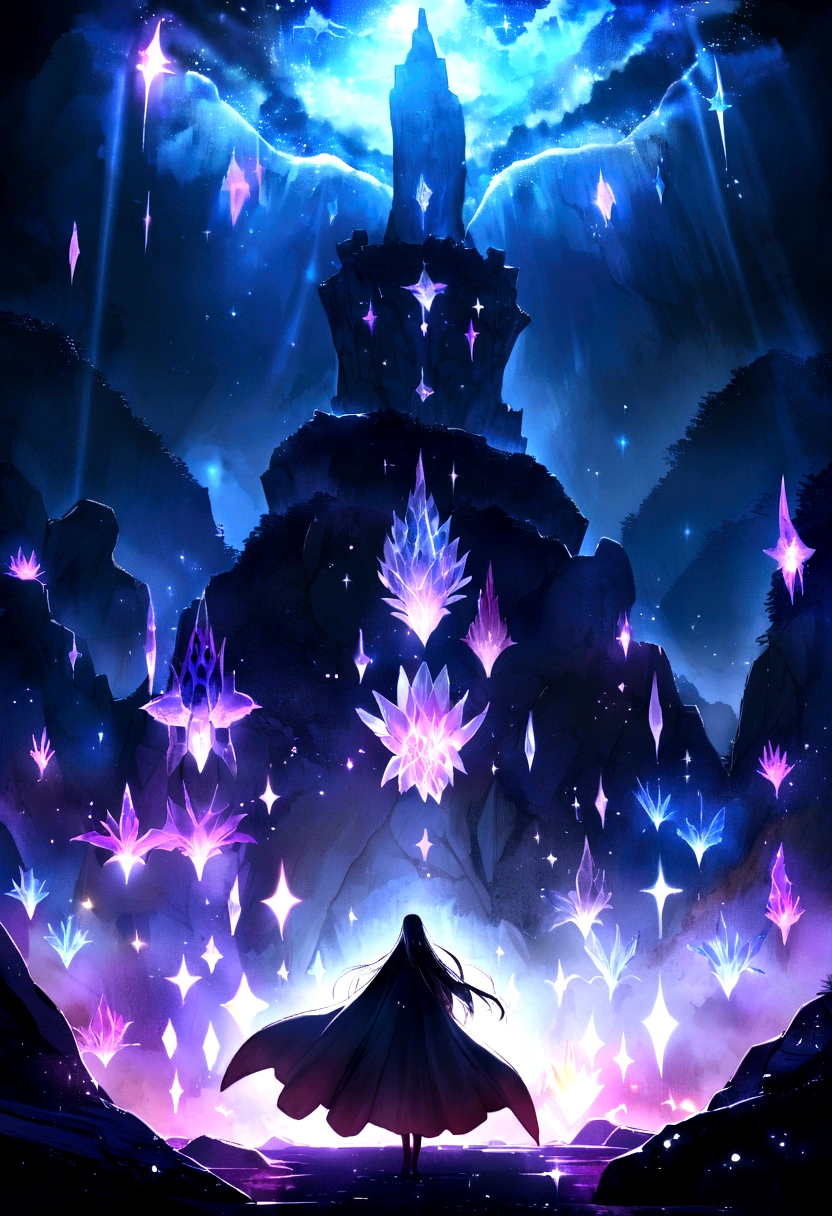 They slowly descended from the pitch black depths of space, Spiritual Beings of Light and Wonders. When they entered the caverns of the earth, Crystals began to sparkle around them., Reflecting brilliance across its rocky borders. More and more arrived, Their thin gowns、I caught prismatic fragments that stuck to the wall like multicolored stars.. Soon the entire cave began to glow with an otherworldly glow., The once dark cave、Transform it into a shining cavern of colorful glass and feminine elegance. They stayed long, Their laughter sounded like chimes., A soft light pulsates to an inaudible melody. Each movement gave the cave a new elegance.. Time itself still seemed in awe., I hesitate to dim the glow of the fantastical creatures that have lit up this space.
